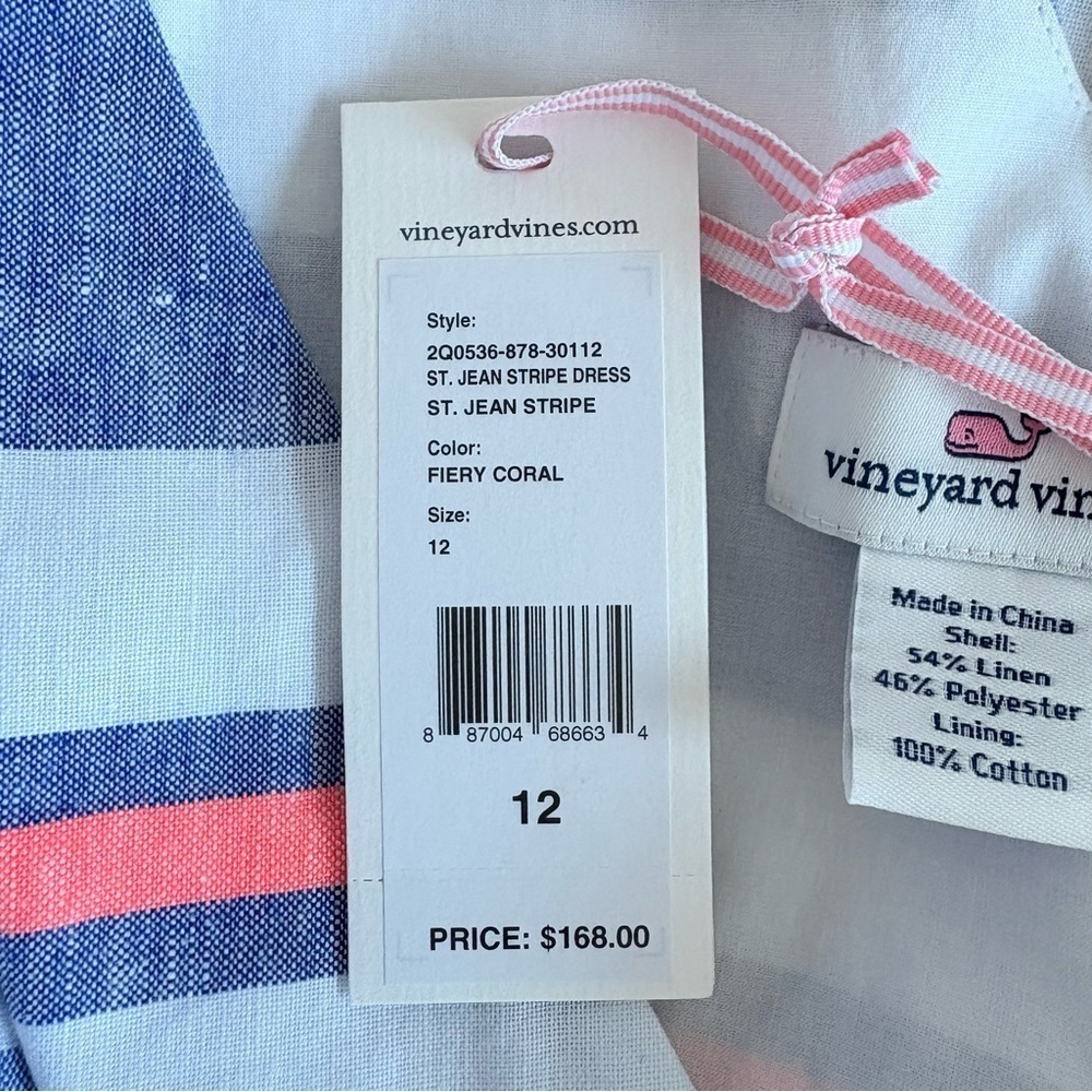 Vineyard Vines Blue and White Striped Sleeveless V‑Neck Dress - Picture 8 of 12